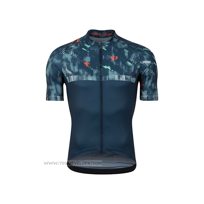 2021 Maillot Cyclisme Pearl Izumi Bleu Vert Manches Courtes et Cuissard